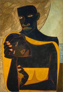 Oswaldo Guayasam N The Lovers 1950 reproduction peinte à la main
