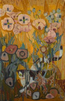 Otto Dix Cat In A Poppy Field reproduction peinte à la main