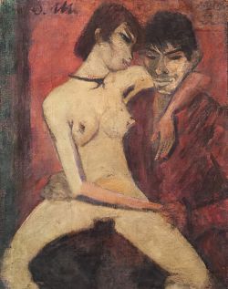 Otto Mueller Lovers C. 1920 reproduction peinte à la main