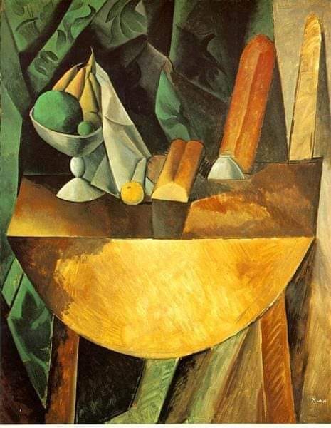 Pablo Picasso Bread And Dish With Fruits On The Table