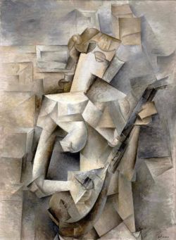 Peinture sur toile de Pablo Picasso Girl With A Mandolin 1910 reproduction peinte à la main