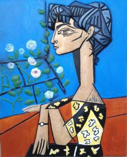 Peinture sur toile de Pablo Picasso Jacqueline With Roses reproduction peinte à la main