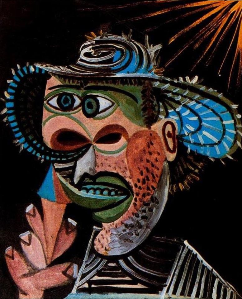 Pablo Picasso Man In A Straw Hat With An Ice Cream