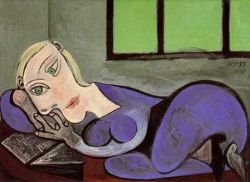 Peinture sur toile de Pablo Picasso Mujer Acostada Leyendo 1960 reproduction peinte à la main