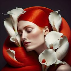 Patrizia Burra Woman With Red Head reproduction peinte à la main