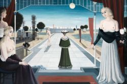 Peinture sur toile de Paul Delvaux, La Grande Allée reproduction peinte à la main