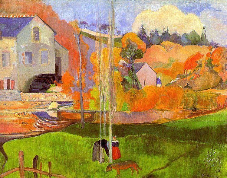 Paul Gauguin A Breton Landscape - David's Mill 1894
