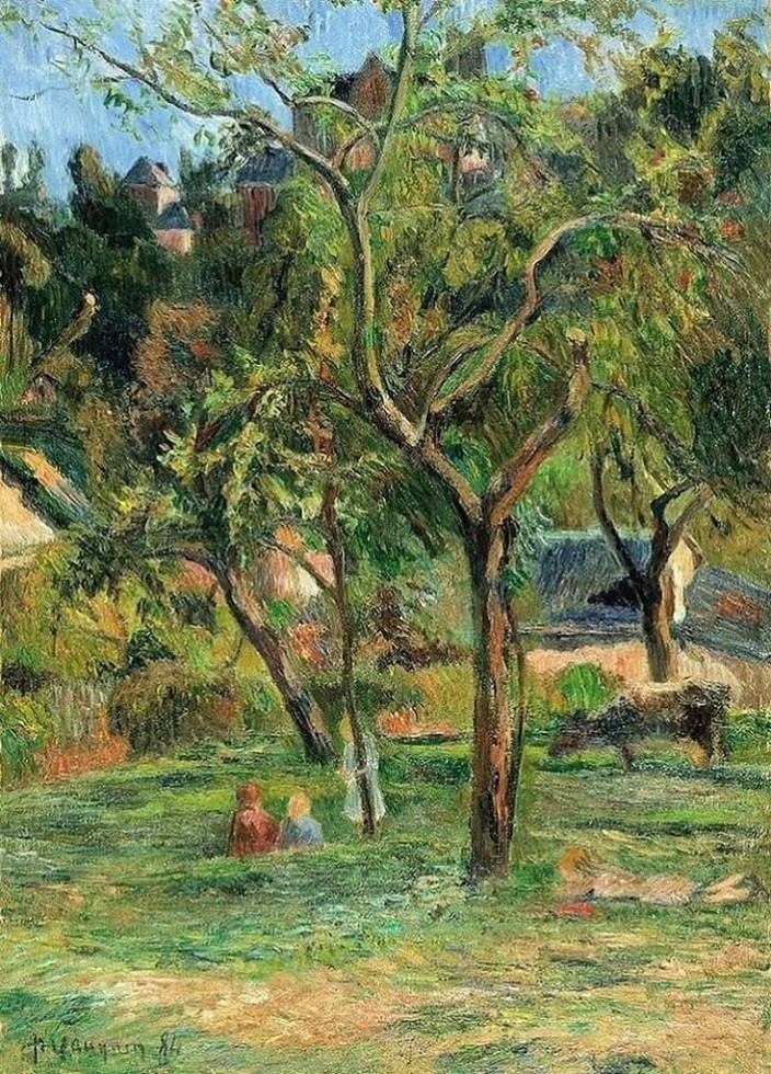 Paul Gauguin, An Orchard under the Church of Bihorel, 1884