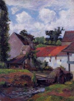 Peinture sur toile de Paul Gauguin, Farm in Osny, 1883 reproduction peinte à la main