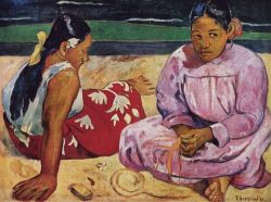 Peinture sur toile de Paul Gauguin Femmes Thaitiennes Sur La Plage reproduction peinte à la main