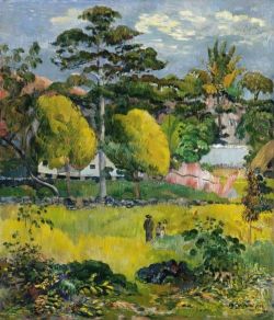 Peinture sur toile de Paul Gauguin, Paysage, ou Promenade Familiale, 1901 reproduction peinte à la main