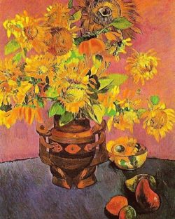 Peinture sur toile de Paul Gauguin Sunflowers And Mangoes After Van Gogh 1888 reproduction peinte à la main