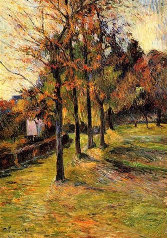 Paul Gauguin, Tree Linen Road, Rouen - 1885