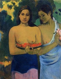 Peinture sur toile de Paul Gauguin Two Tahitian Women 1899 reproduction peinte à la main