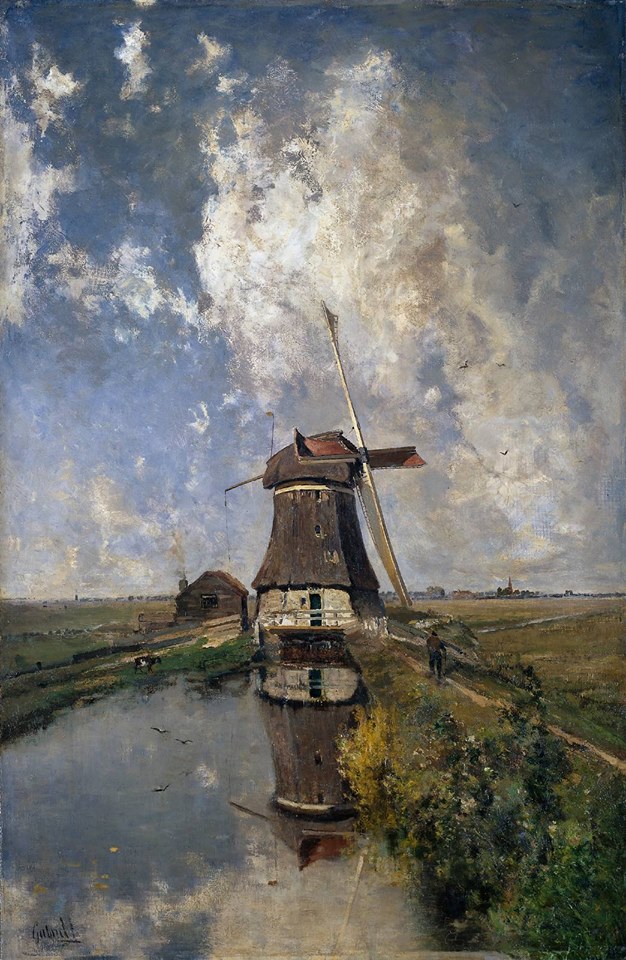 Paul Joseph Constantin Gabriel, Un moulin sur un polder au Pays-Bas, connu sous le nom "Au mois de Juillet" - 1889