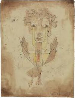 Peinture sur toile de Paul Klee, Angelus Novus reproduction peinte à la main