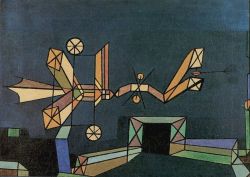 Peinture sur toile de Paul Klee,  Ankunft des Luftdrachen, 1927 reproduction peinte à la main