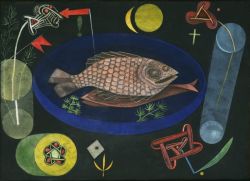 Peinture sur toile de Paul Klee, Around the fish reproduction peinte à la main