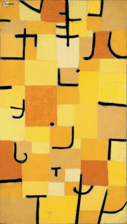 Peinture sur toile de Paul Klee Characters In Yellow reproduction peinte à la main