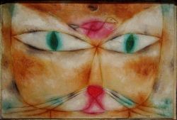 Peinture sur toile de Paul Klee Chat Et Oiseau reproduction peinte à la main