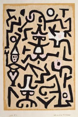 Peinture sur toile de Paul Klee, Comedian handbill - 1938 reproduction peinte à la main