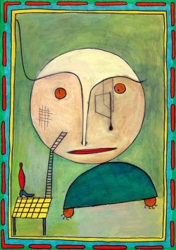 Peinture sur toile de Paul Klee, Error on green reproduction peinte à la main