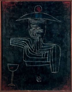 Peinture sur toile de Paul Klee, Geist Bei Wein Und Spiel - Ghost Appearing While Drinking Wine And Gambling - 1927 reproduction peinte à la main