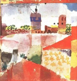 Peinture sur toile de Paul Klee, Hammamet with mosque reproduction peinte à la main
