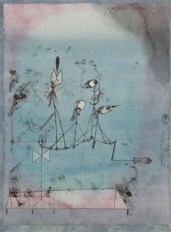 Peinture sur toile de Paul Klee, La Machine à gazouiller reproduction peinte à la main