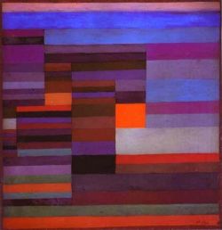 Peinture sur toile de Paul Klee, Le Feu Le Soir reproduction peinte à la main