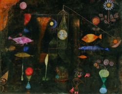 Peinture sur toile de Paul Klee, Magie des poissons reproduction peinte à la main