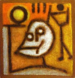 Peinture sur toile de Paul Klee, Mort et feu reproduction peinte à la main