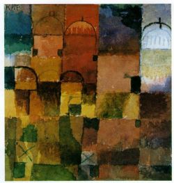 Peinture sur toile de Paul Klee, Red and White Domes reproduction peinte à la main