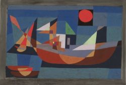 Peinture sur toile de Paul Klee,  Ruehende Schiffe, 1927 reproduction peinte à la main