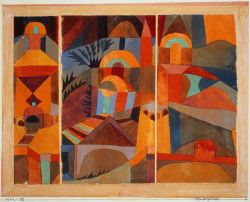 Peinture sur toile de Paul Klee, Temple Gardens reproduction peinte à la main