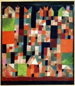 Peinture sur toile de Paul Klee, The City with Red and Green Accents - 1921 reproduction peinte à la main