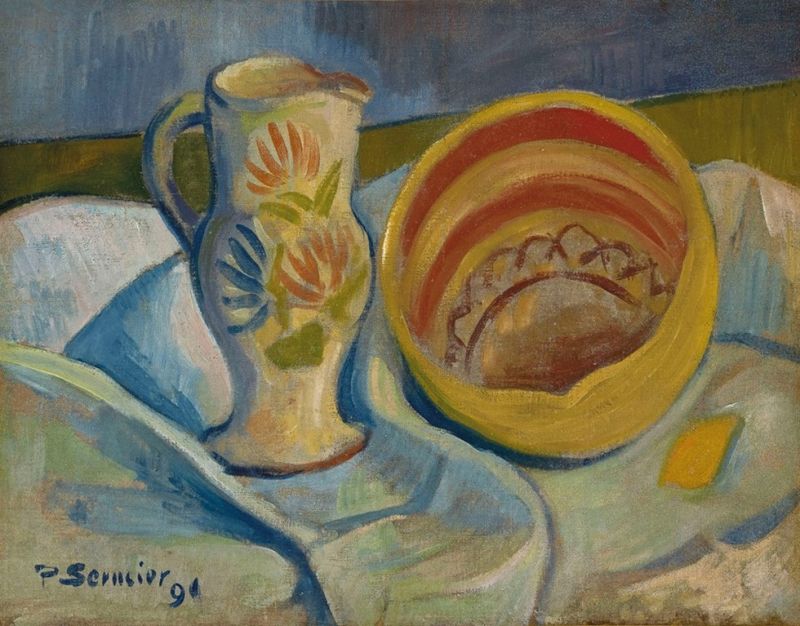 Paul Sérusier, Nature morte au pichet blanc et saladier jaune, 1891