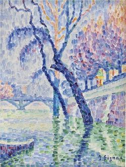 Paul Signac, Pont des Arts, Inondation, 1930 reproduction peinte à la main
