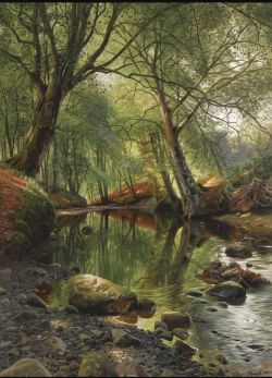 Peder Monsted A Woodland Stream reproduction peinte à la main
