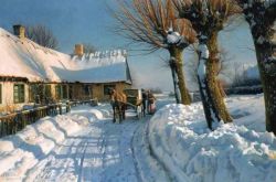 Peder Mork Monsted Winter In Herstedvester 1923-1924 reproduction peinte à la main