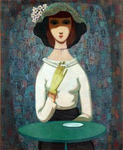 Pelle Aberg Girl With Cigarette reproduction peinte à la main