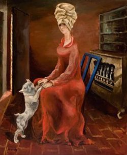 Per Krogh Lady In Red 1924 reproduction peinte à la main