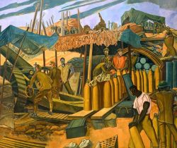 Peinture sur toile de Percy Wyndham Lewis A Canadian Gun-pit - Tranchee De Tir Canadienne - 1918 reproduction peinte à la main