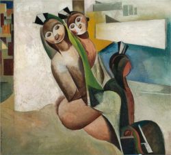 Percy Wyndham Lewis Beach Babies - 1933 reproduction peinte à la main