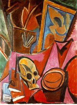 Peinture sur toile de Picasso Composition With Skull reproduction peinte à la main
