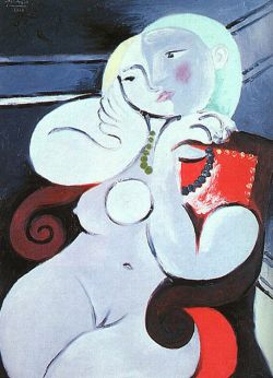 Peinture sur toile de Picasso Female Nude Sitting In Red Armchair reproduction peinte à la main