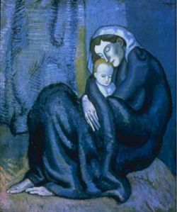 Peinture sur toile de Picasso Mere Et Enfant reproduction peinte à la main