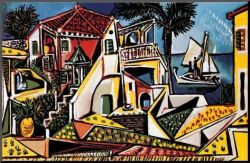 Peinture sur toile de Picasso Paysage Mediteranneen reproduction peinte à la main