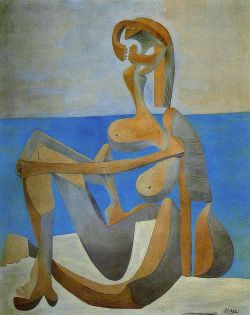 Peinture sur toile de Picasso Seated Bather On The Beach reproduction peinte à la main