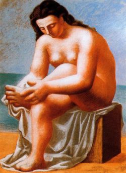 Peinture sur toile de Picasso Seated Nude Drying Her Feet reproduction peinte à la main